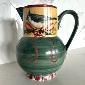 Lenox Winter Greetjngs Stoneware Pitcher by Catherine McClung